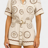 Seashell Mono Camiseta with Detail of Concha and Buttons