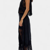 Coralena Skirt Set Midi with Lace with Hem Asymmetric