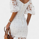 Engracia Dress Short with Lace with Puff Sleeves
