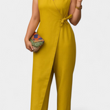 Zoe Jumpsuit Elegant with V-neckline and Belt Adjustable