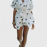 Avila Set of Kimono with Nudo and Shorts with Polka dots