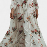 Amanda Dress Maxi Floral with V-Neck and long sleeves