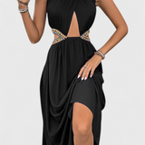 Sorina Dress Midi Halter with Cortes