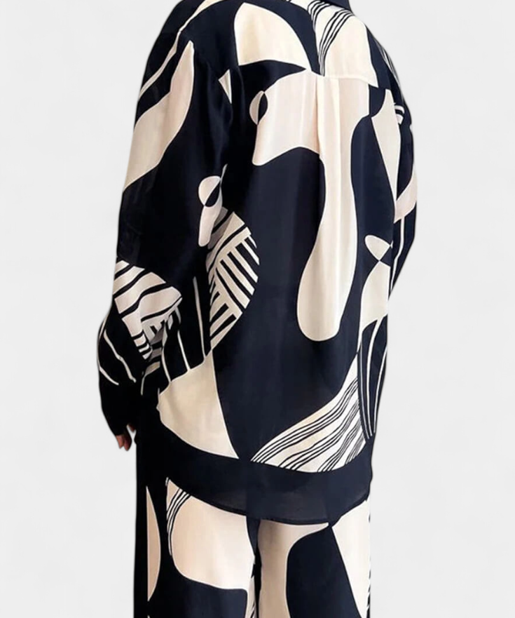 Basilisa Set Wide-Leg Printed of Grafiti