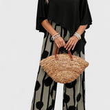 Aleida Set Asymmetric with Top and Trousers Print