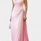 Elyna Dress Maxi Asymmetric Sleeveless with Neckline Mock