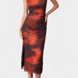 Helaia Dress Long with Slit and Print Digital