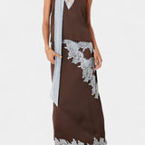 Elvira Set with a Top and Skirt with Paneles with Lace in Contrast