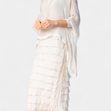 Rosaria Dress Midi with Ruffles and Bordes Deshilachados