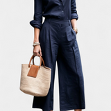 Sabina Set Pink of Shirt loose and Trousers Capri