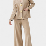Aireen Set of Punto with Cárdigan and Wide-Leg Trousers