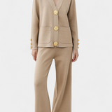 Aireen Set of Punto with Cárdigan and Wide-Leg Trousers