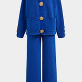 Aireen Set of Punto with Cárdigan and Wide-Leg Trousers
