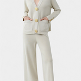 Aireen Set of Punto with Cárdigan and Wide-Leg Trousers