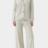 Aireen Set of Punto with Cárdigan and Wide-Leg Trousers