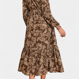 Lunetta Dress Maxi Bohemio Printed Floral and Sleeves Farol