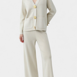 Aireen Set of Punto with Cárdigan and Wide-Leg Trousers