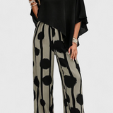 Aleida Set Asymmetric with Top and Trousers Print