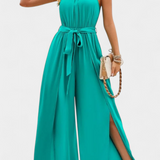 Nyree Jumpsuit Asymmetric with Cut-Out and Sleeve Tie