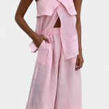Oriana Set Strapless with Skirt of Slit in Color Liso