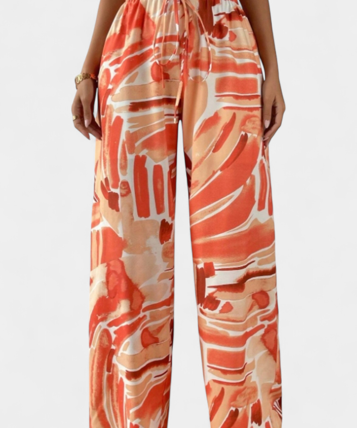 Senda Wide-Leg Trousers Printed Abstracto