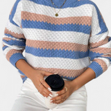 Kristen | Jersey Oversized of round neckline a Stripes