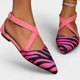 Fenna Bailarinas Printed of Cebra and Straps Cruzadas