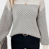 Rachael | Jersey of round neckline in Bloques in