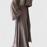 Suella Set Casual of two-piece with Cardigan Long and Side Slit