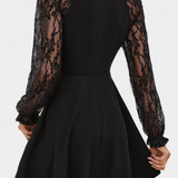 Jasella Dress Mini with Lace Floral with long sleeves