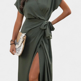 Begoña Dress Cruzado with Cinturón and Slit Subtle
