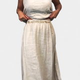 Meliora Set in Linen and Cotton with Vest Sleeveless and Skirt