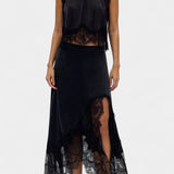Coralena Skirt Set Midi with Lace with Hem Asymmetric
