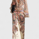 Finely Set with Blouse of ruffles and Print Vintage Paisley