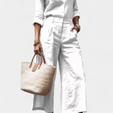 Sabina Set Pink of Shirt loose and Trousers Capri