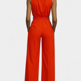 Ariella Jumpsuit Casual Wide-Leg with Lapel and High-Waisted