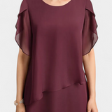 Cornelia Dress Asymmetric of Chiffon with Silhouette Flotante