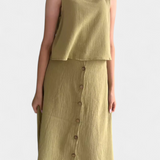 Naha Set in Cotton with Vest and Buttons Frontales
