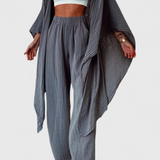 Henley Set Casual of two-piece with Cardigan