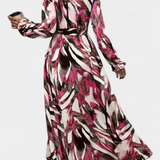 Basel Dress Long of Long-Sleeve with V-neckline