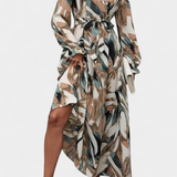 Basel Dress Long of Long-Sleeve with V-neckline