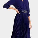 Michelle Dress Midi with Neckline Sastrero and Cinturón Pleated