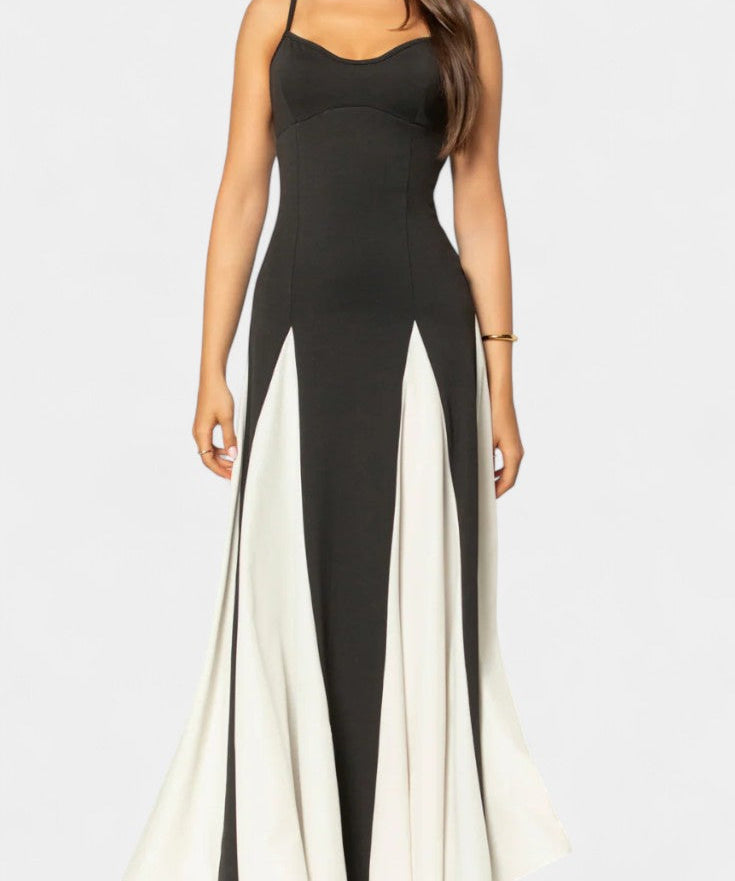 Catalina Dress Maxi Bicolor of Straps Finos