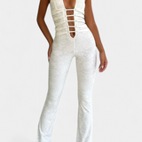 Kendra Jumpsuit Halter with Lace with Back Adjustable