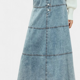 Lorraine Skirt Maxi of Denim with Detail of Pluma