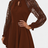 Jasella Dress Mini with Lace Floral with long sleeves