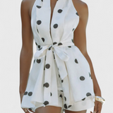 Eshra Set of Top Halter and Shorts with Polka dots