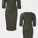 Reanna Dress Midi Fitted with Puff Sleeves