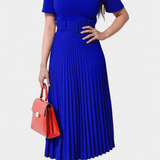 Seliora Dress Midi of Work with Belt and Pleated