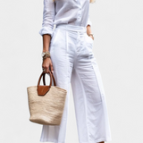 Sabina Set Pink of Shirt loose and Trousers Capri